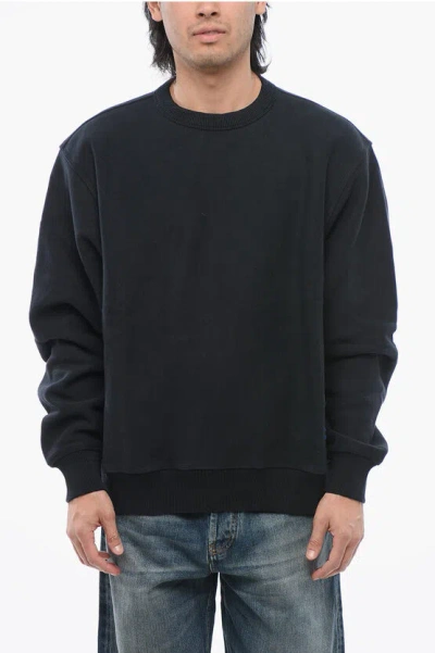 Burberry Crewneck Sweatshirt With Edk Patch In Black