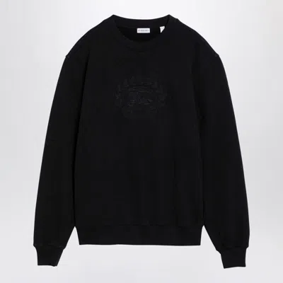 Burberry Logo Embroidered Crewneck Sweatshirt In Black