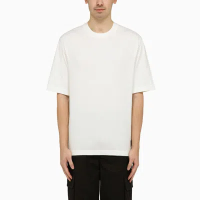 Burberry White Crewneck T-shirt In Cotton