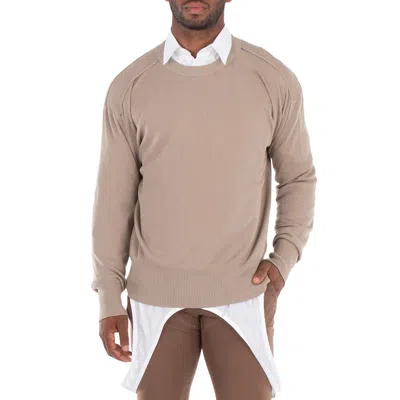 Burberry Crewneck Wool Jumper In Neutral