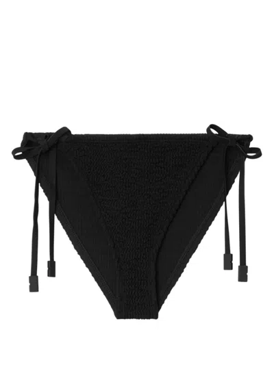 Burberry Crinkled Bikini Briefs In Black
