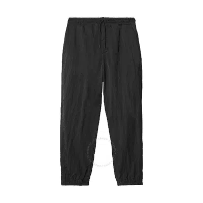 Burberry Crinkled-finish Straight-leg Trousers In Black