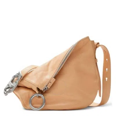 Burberry Crinkled Leather Small Knight Bag In Orange