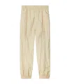 Burberry Crinkled Wide-leg Track Pants In Nude