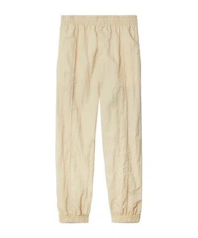 BURBERRY BURBERRY CRINKLED ELASTICATED WAISTBAND WIDE-LEG TRACK PANTS