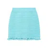 Burberry Crochet-knit Straight Skirt In Blue