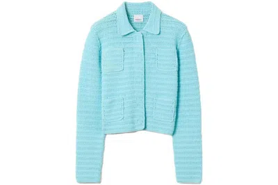 Pre-owned Burberry Crochet Jacket Blue