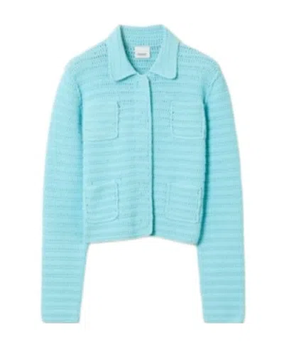 BURBERRY CROCHET-KNIT POINTED-COLLAR JACKET