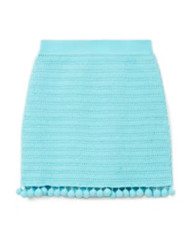 Burberry Crochet-knit Straight Skirt In Blue