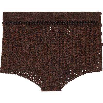Burberry Crochet Mouliné Cotton Shorts In Brown