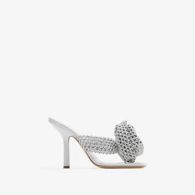 Burberry Crochet Rose Sandals In Optic White