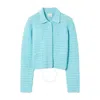 Burberry Crochet Technical Cotton Jacket In Blue