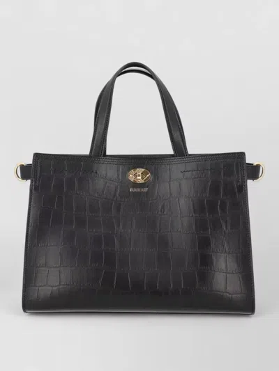 Burberry Crocodile Effect Tote Bag Top Handles In Pattern