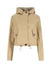 Burberry Gabardine Cropped Parka In Neutral