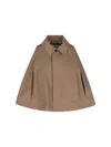 Burberry Cropped Cotton Twill Cape In Beige