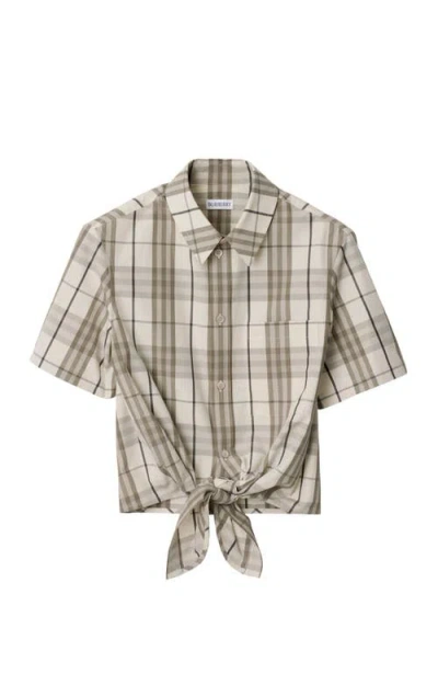 BURBERRY BURBERRY CROPPED CHECK COTTON SHIRT