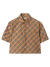 Burberry Women's Cropped Check Cotton Shirt In Neutral