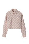 Burberry Vintage Check Cropped Buttoned Shirt In Floss