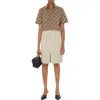 Burberry Cropped Check Cotton Shirt In Brown