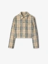Burberry Cropped Checkered Jacket For In Grain