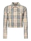Burberry Cropped Checkered Jacket For In Negro