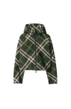Burberry Check Zip-up Cropped Jacket In Ivy