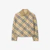 Burberry Cropped Check Quilted Barn Jacket In Grain Ip Check