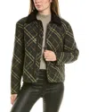Burberry Check Zip-up Cropped Jacket In Green