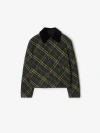Burberry Cropped Check Quilted Barn Jacket In Shadow