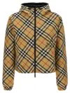 BURBERRY CROPPED CHECK REVERSIBLE JACKET CASUAL JACKETS, PARKA BEIGE