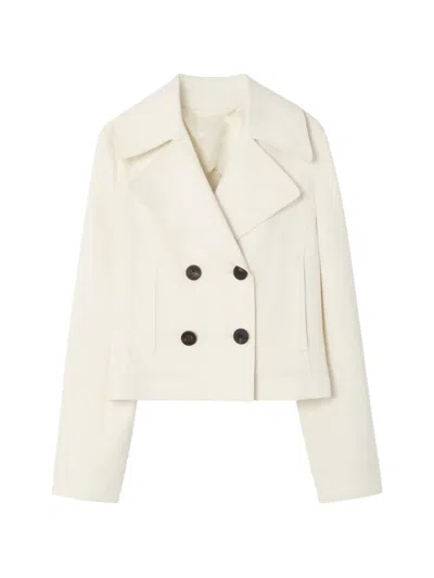 Burberry Cropped Cotton Jacket In Neutral
