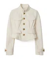 Burberry Cropped Cotton Jacket In Off White