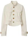 Burberry Cropped Cotton Jacket In White