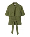Burberry Cropped Cotton Poplin Trench Shirt In Green