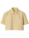 Burberry Cropped Cotton Shirt In Neutrals