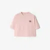 Burberry Cropped Cotton T-shirt In Bouquet