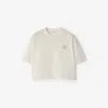 Burberry Crew Neck Cotton T-shirt With Short Sleeves In Chalk