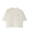 Burberry Crew Neck Cotton T-shirt With Short Sleeves In Chalk