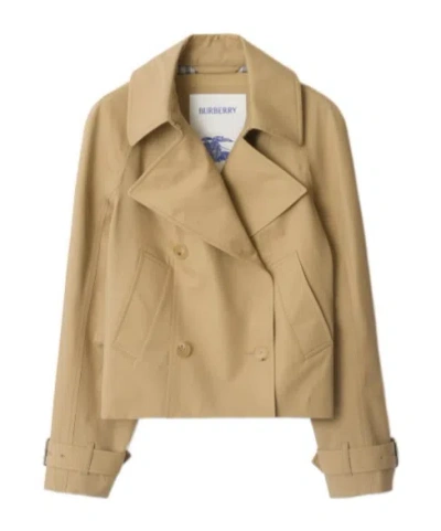 BURBERRY CROPPED COTTON TRENCH JACKET