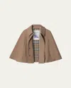 Burberry Cropped Cotton Twill Cape In Trail