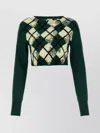 Burberry Dark Green Argyle Pattern Sweater