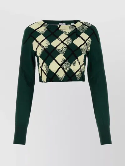 Burberry Woman Sweater Dark Green Size M Cotton