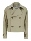 Burberry Sage Green Polyester Blend Trench Coat In Grey