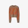 Burberry Cropped Fox Wool Sweater In Linden/orange