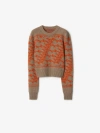 Burberry Cropped Fox Wool Sweater In Linden/orange