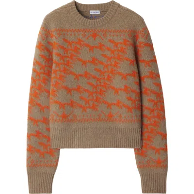 BURBERRY BURBERRY CROPPED FOX WOOL SWEATER