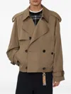 Burberry Men Brown Jacket With Lapels On The Front And Belts On The Cuffs In Cotton Man In Brown