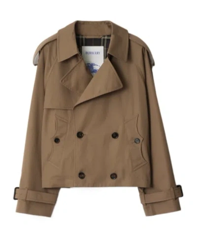 BURBERRY BURBERRY CROPPED GABARDINE TRENCH JACKET