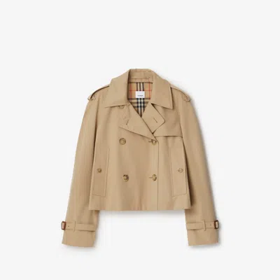 BURBERRY BURBERRY CROPPED GABARDINE TRENCH JACKET