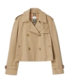 Burberry Double-breasted Cotton Lightweight Jacket In Nude